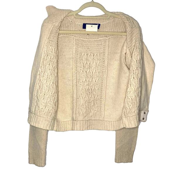 Aran Crafts NWT Cable Knit Irish Wool Sweater Cardigan Asymmetrical Zip Front M - Picture 2 of 16